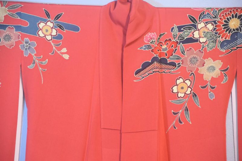 Sunset Blush Japanese Silk Furisode Kimono - Image 8