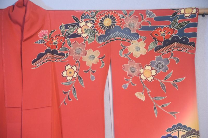 Sunset Blush Japanese Silk Furisode Kimono - Image 6