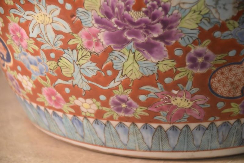 Kyoyaki Ceramic Urn Hibachi Planter Width:310mm - Image 7