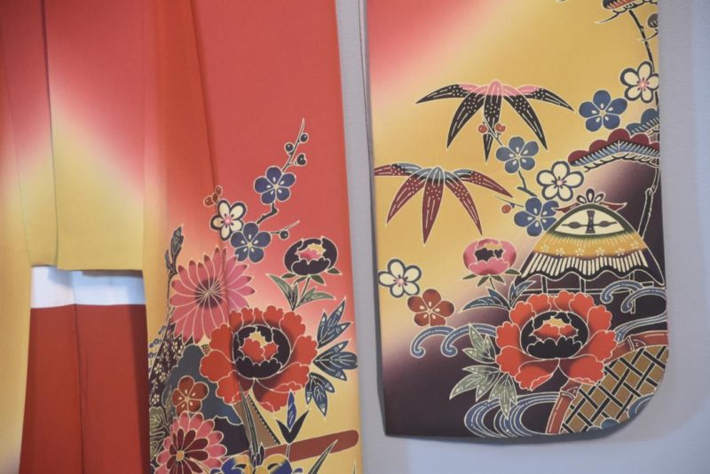 Sunset Blush Japanese Silk Furisode Kimono - Image 7