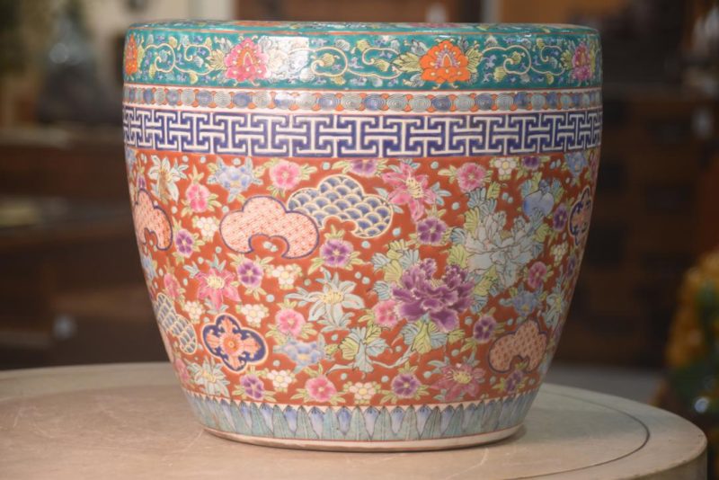 Kyoyaki Ceramic Urn Hibachi Planter Width:310mm - Image 6