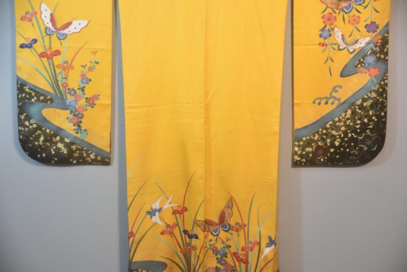 Golden Butterfly Japanese Silk Furisode Kimono - Image 13