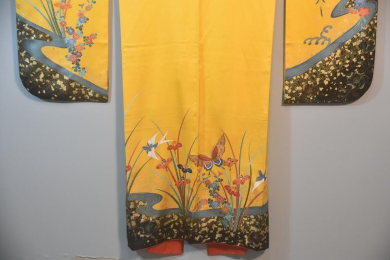 Golden Butterfly Japanese Silk Furisode Kimono - Image 14