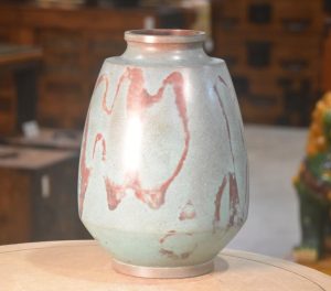 Japanese Seido Bronze Vase by Hannaya Kankei Width:210mm