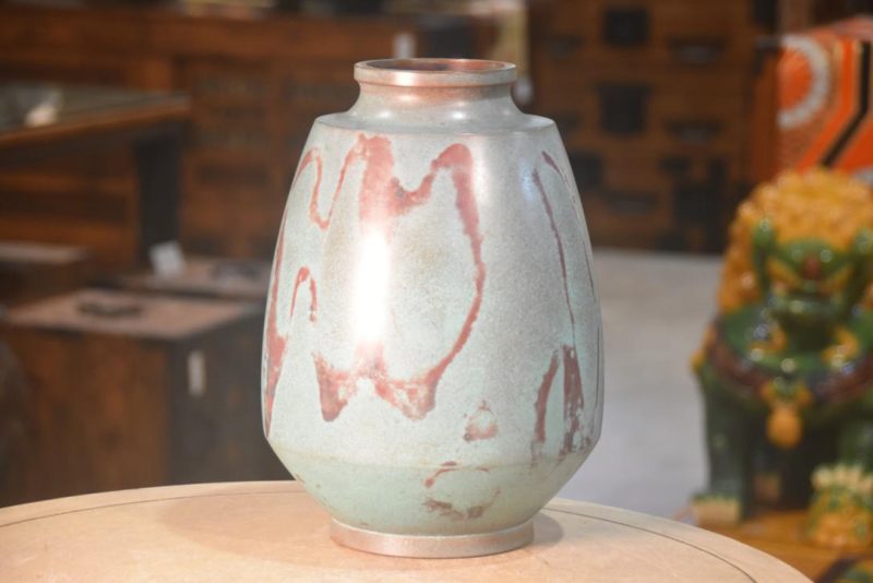 Japanese Seido Bronze Vase by Hannaya Kankei Width:210mm