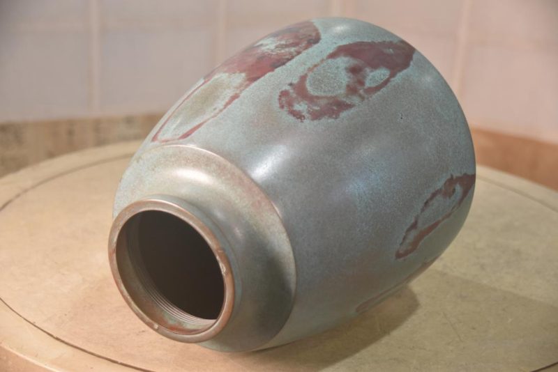 Japanese Seido Bronze Vase by Hannaya Kankei Width:210mm - Image 5