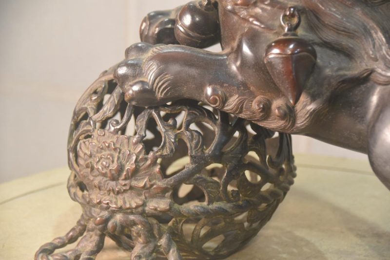 Japanese Cast Bronze Lion Dog Shishi Width:520mm - Image 7