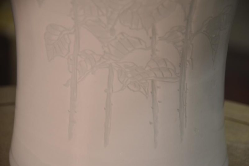 Japanese Hakuji White Celadon Vase Height:480mm - Image 6