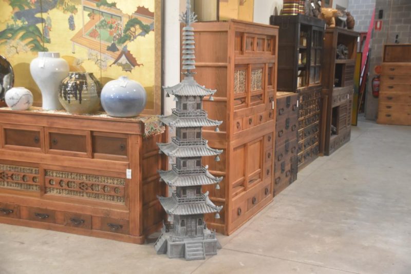 Japanese Bronze 5 Story Pagoda Height:1840mm - Image 9
