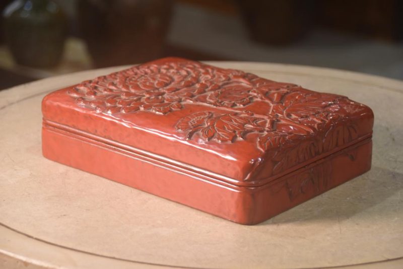 Japanese Kamakura Bori Lacquer Writing Box Width:250mm - Image 7