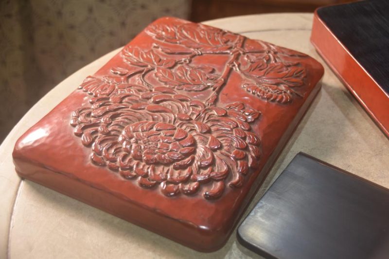 Japanese Kamakura Bori Lacquer Writing Box Width:250mm - Image 3