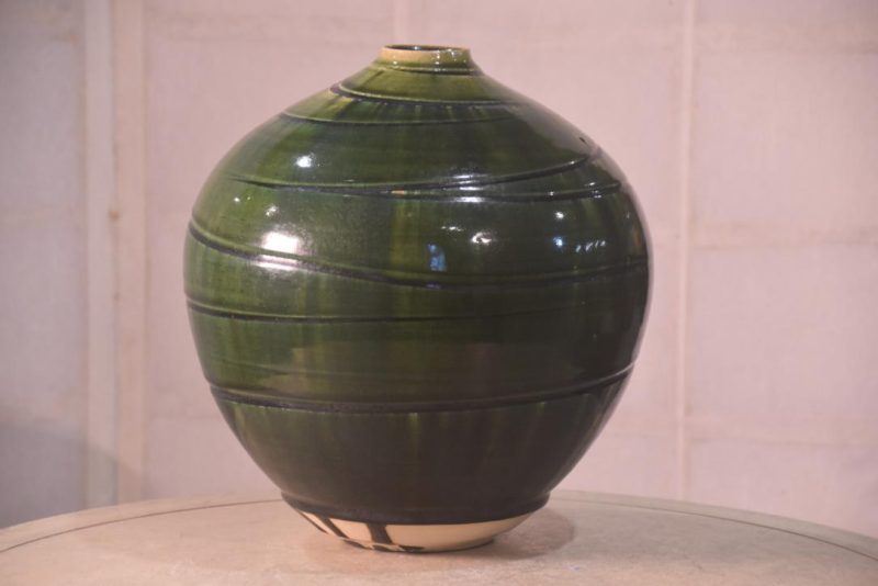Japanese Oribe Pottery Vase Height:290mm - Image 7
