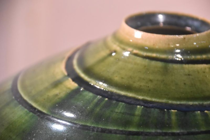 Japanese Oribe Pottery Vase Height:290mm - Image 2