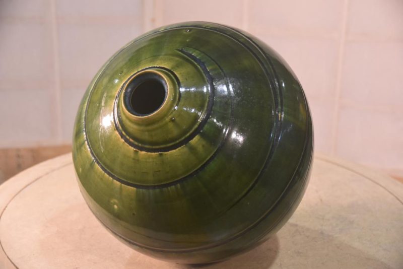 Japanese Oribe Pottery Vase Height:290mm - Image 4