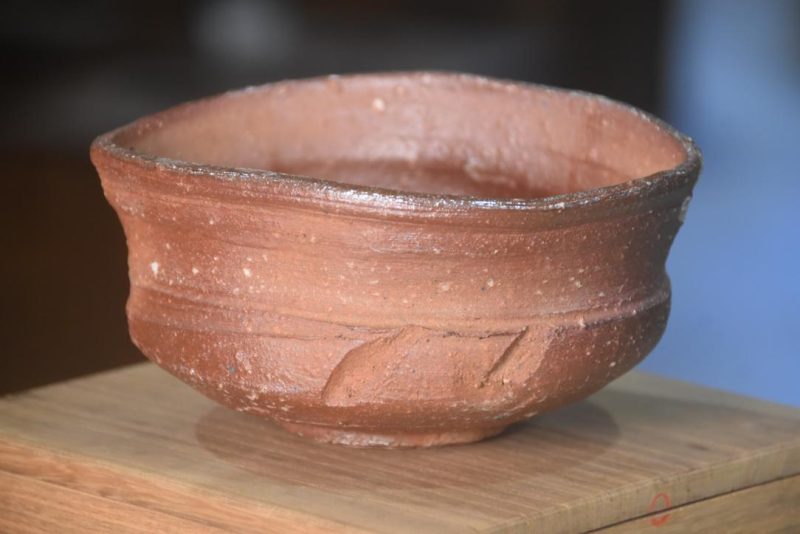 Wabi Sabi Chawan Tea Bowl in a Wooden box Width:147mm