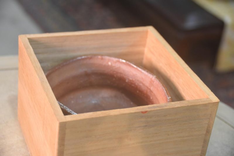 Wabi Sabi Chawan Tea Bowl in a Wooden box Width:147mm - Image 3