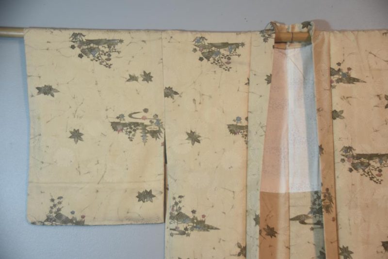 Cream Latte Silk Japanese Vintage Haori Jacket - Image 4