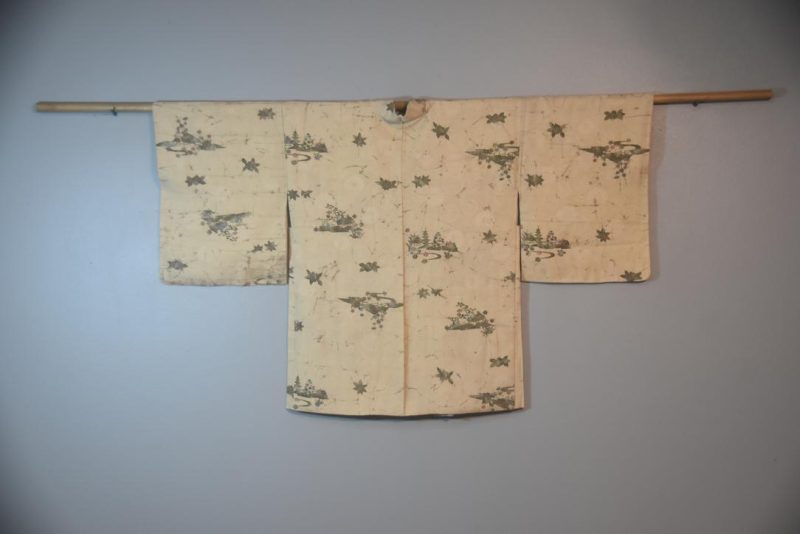 Cream Latte Silk Japanese Vintage Haori Jacket - Image 6