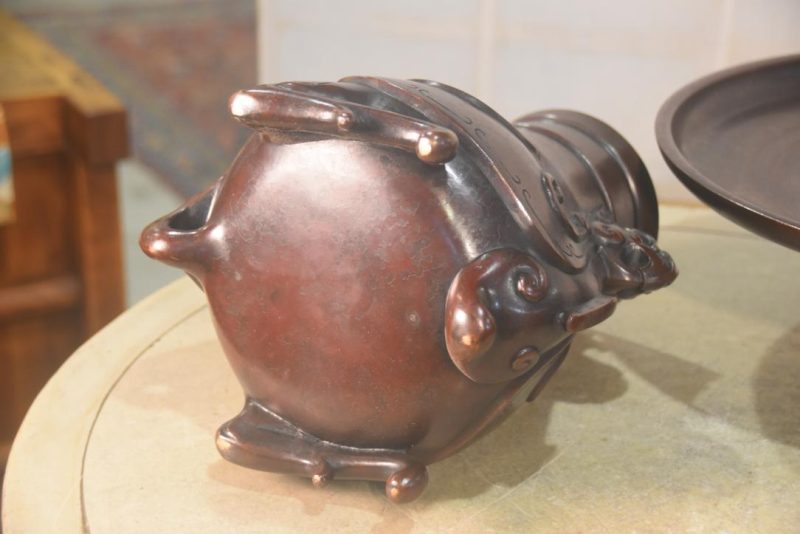Japanese Cast Bronze Usubata Vase Width:320mm - Image 4