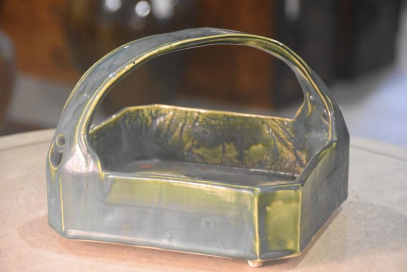 Oribe Pottery Platter Width:210mm