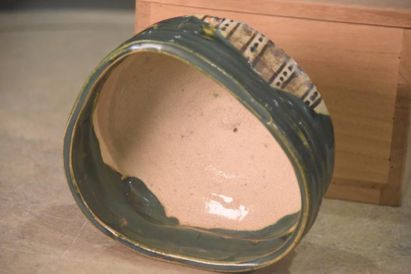 Oribe Pottery Chawan Tea Bowl in a Box Width:120mm - Image 4