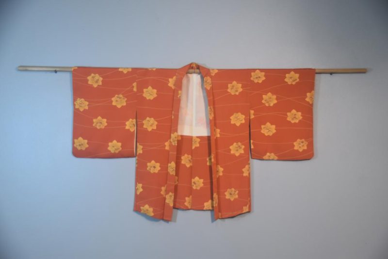 Rusty Motifs Vintage Japanese Silk Haori Jacket - Image 5
