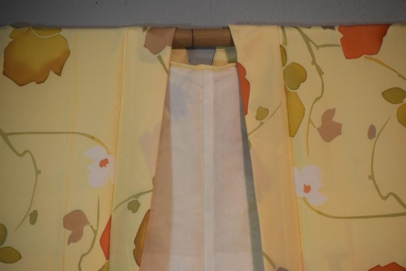 Lemon Floral Vintage Japanese Silk Haori Jacket - Image 5
