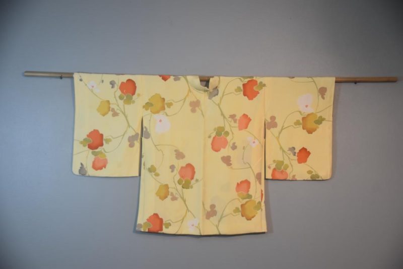 Lemon Floral Vintage Japanese Silk Haori Jacket