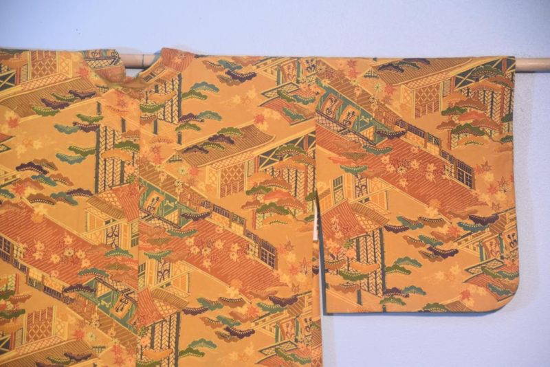 Hot Mustard Vintage Japanese Silk Haori Jacket - Image 4