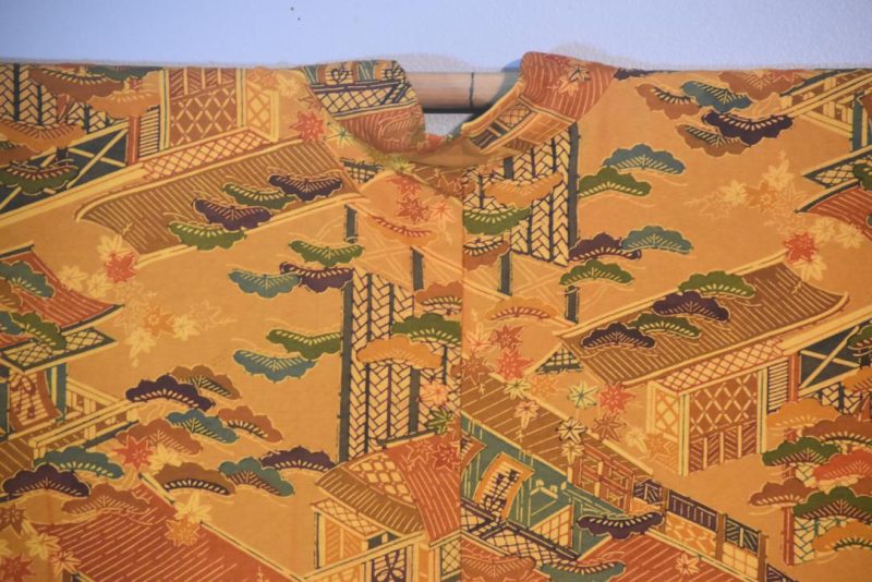Hot Mustard Vintage Japanese Silk Haori Jacket - Image 3