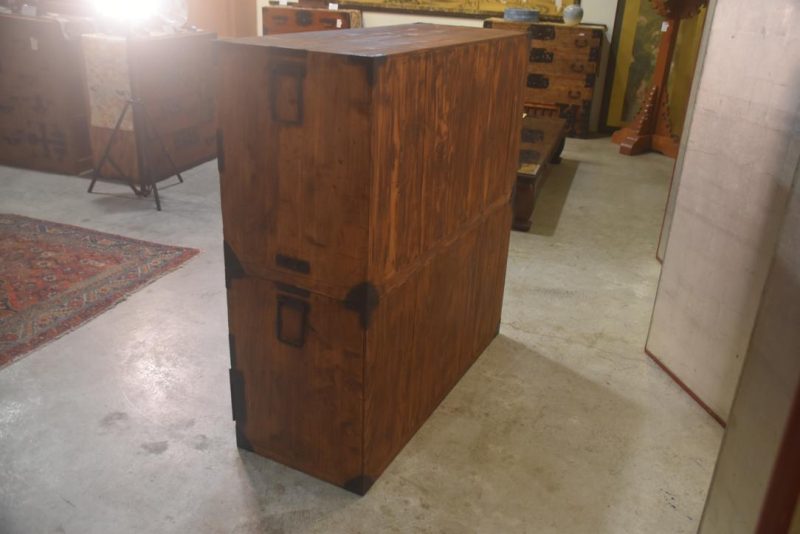 Antique 4 Drawer Nihonmatsu Clothing Chest (2 Sections) Width:960mm - Image 11