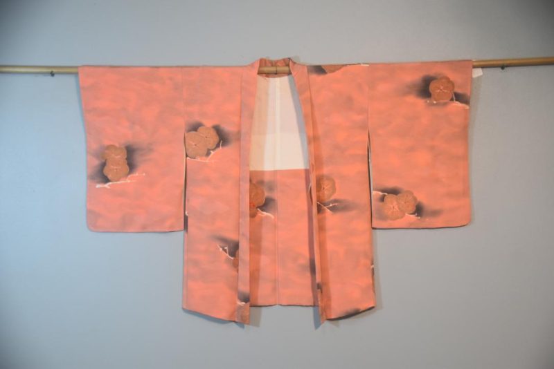 Vivid Peach Vintage Japanese Silk Haori Jacket