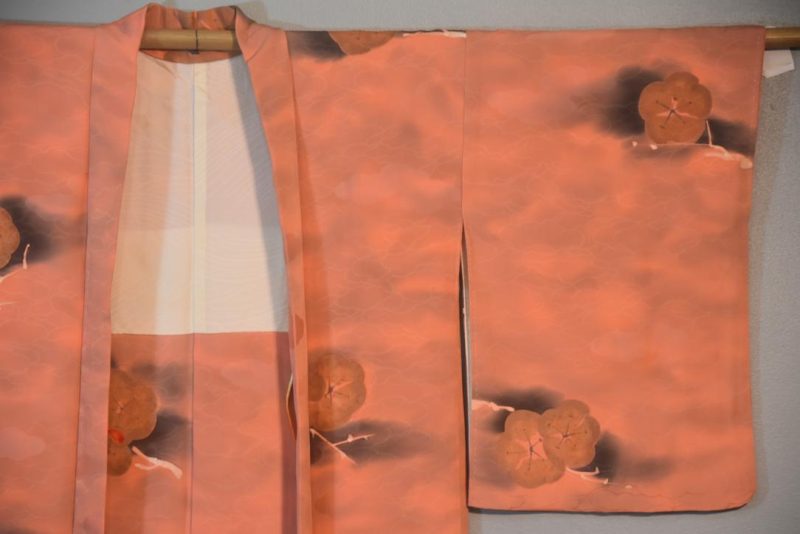Vivid Peach Vintage Japanese Silk Haori Jacket - Image 5