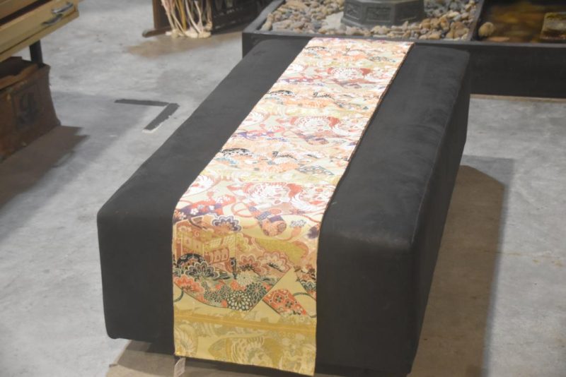 Japanese Cranes Brocade Obi Sash Table Runner Length:4000mm