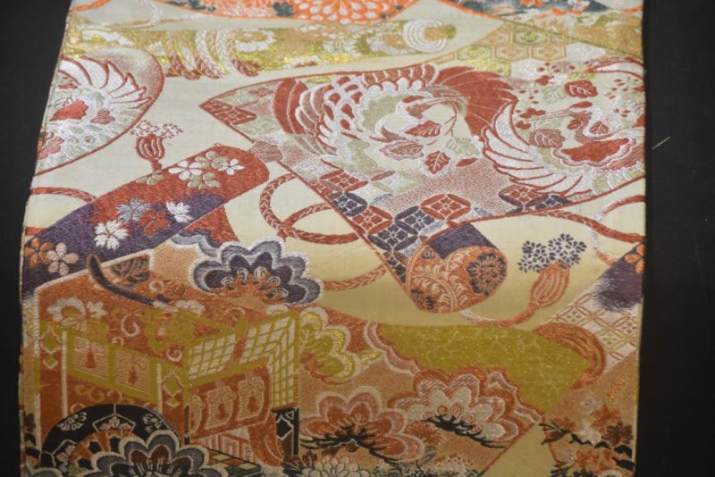 Japanese Cranes Brocade Obi Sash Table Runner Length:4000mm - Image 9