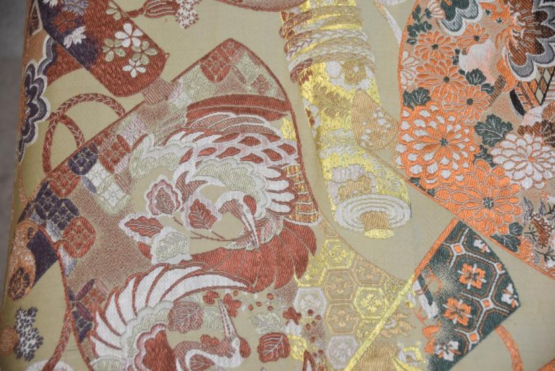 Japanese Cranes Brocade Obi Sash Table Runner Length:4000mm - Image 2