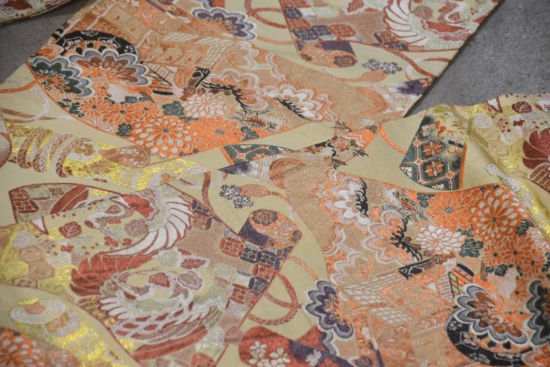 Japanese Cranes Brocade Obi Sash Table Runner Length:4000mm - Image 3