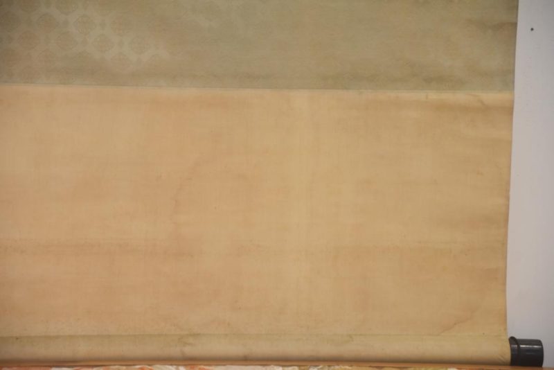 A large Japanese ink brush and color scroll painting depicting a Tai fish Width:1450mm - Image 5