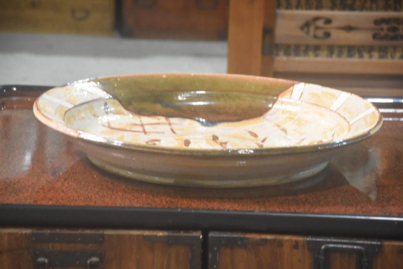 Japanese Oribe Pottery Plate Width:620mm - Image 5