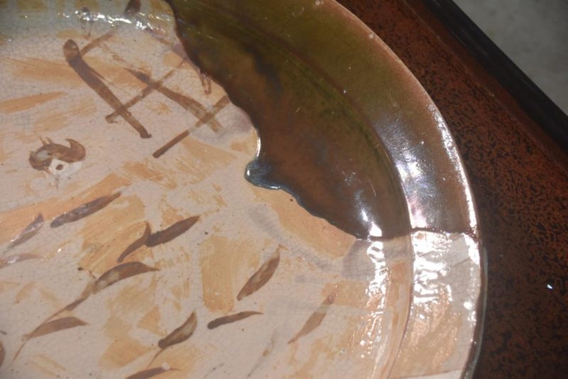 Japanese Oribe Pottery Plate Width:620mm - Image 3