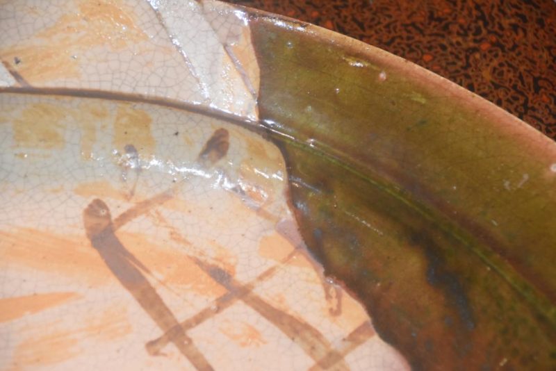 Japanese Oribe Pottery Plate Width:620mm - Image 2