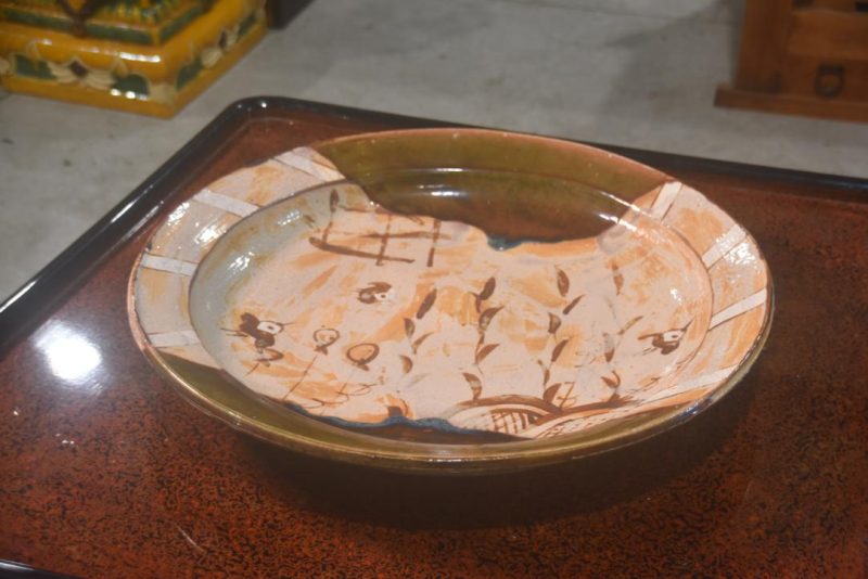 Japanese Oribe Pottery Plate Width:620mm