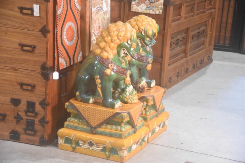 Pair of Chinese Pottery Foo Dogs Height:900mm - Image 9