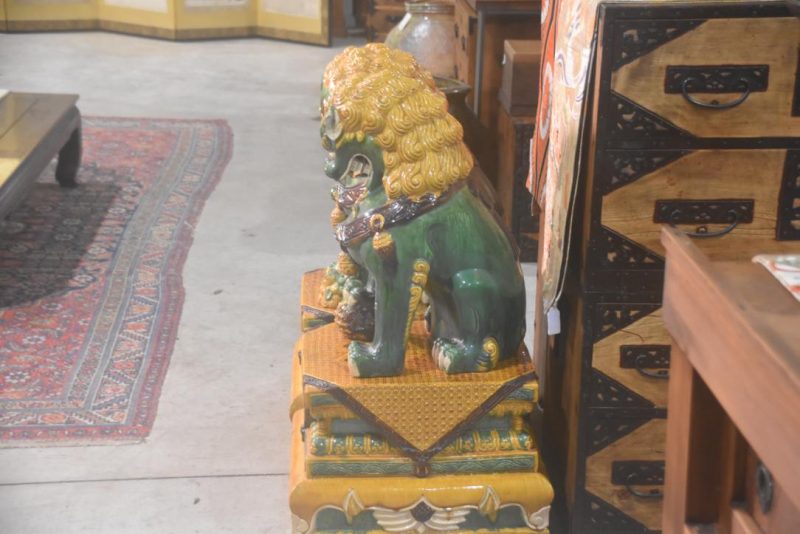 Pair of Chinese Pottery Foo Dogs Height:900mm - Image 8