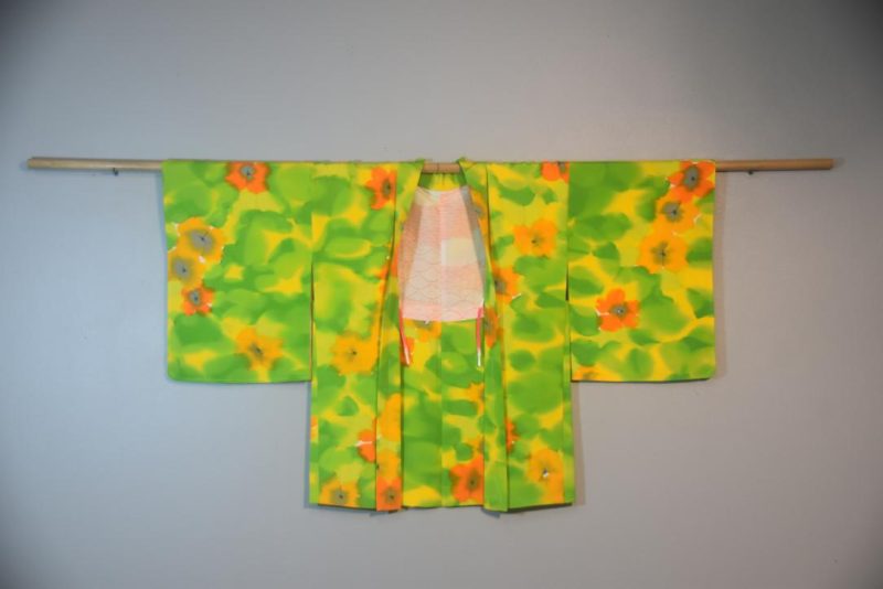 Super GreenVintage Japanese Silk Haori Jacket - Image 5