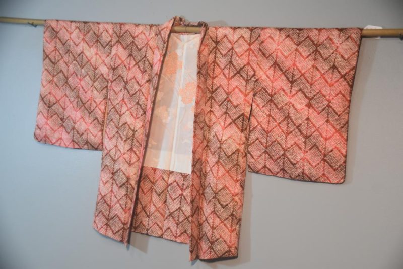 Vintage Japanese Silk Shibori Haori Jacket - Image 6