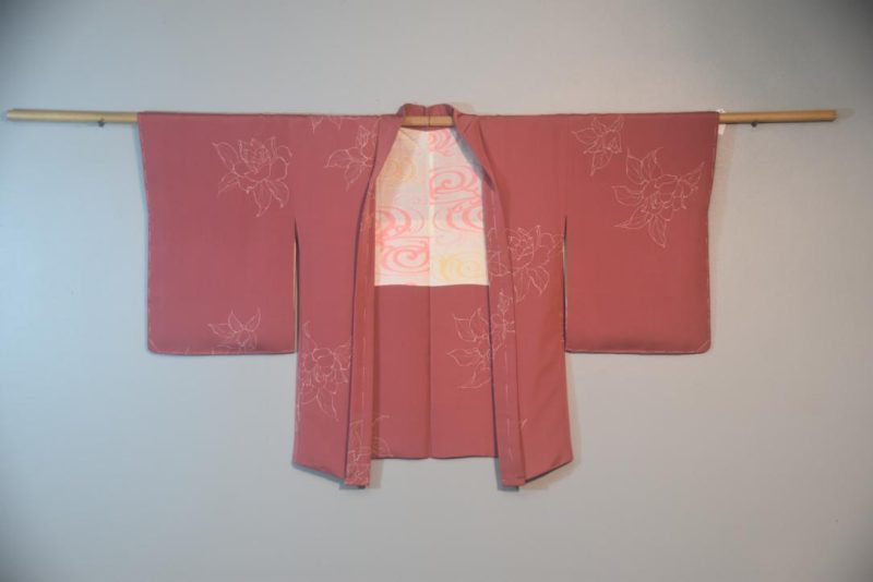 Dusty Pink Floral Vintage Japanese Silk Haori Jacket