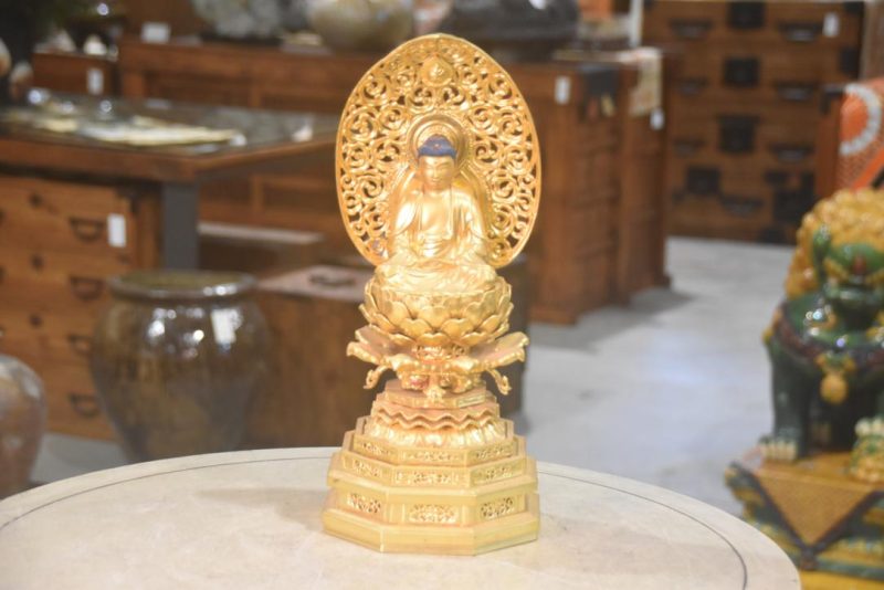 Japanese Guilded Buddha Amida San Height:370mm