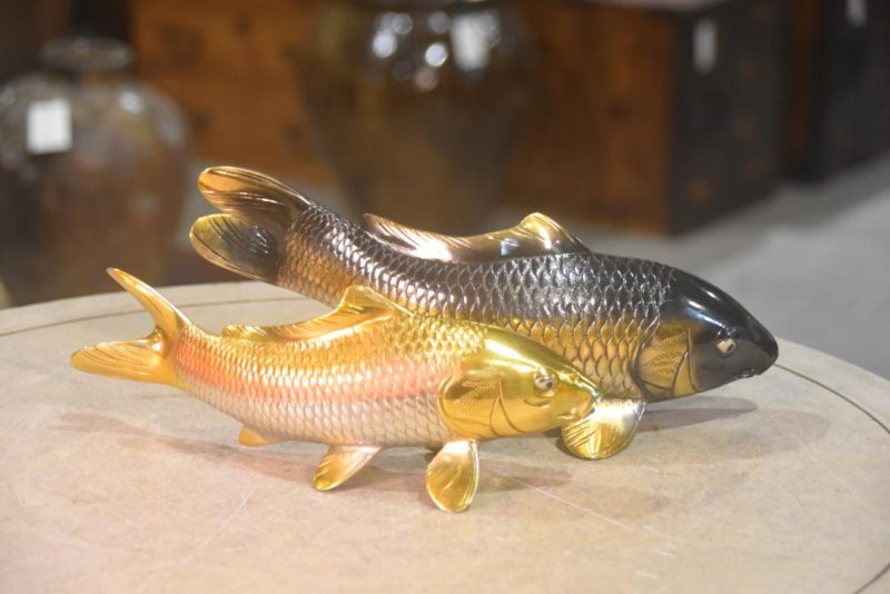 A Pair of Bronze Koi Okimono Width:300mm - Image 5