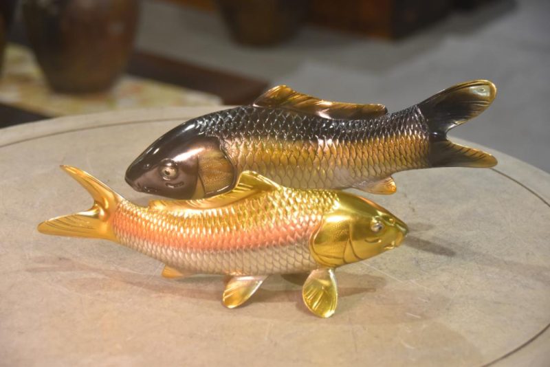 A Pair of Bronze Koi Okimono Width:300mm - Image 4